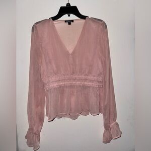 Long sleeve v-neck peplum blouse